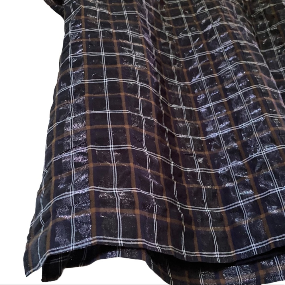 •LOFT shimmer plaid ruffle trim top NWT• Size 16 - Picture 10 of 12